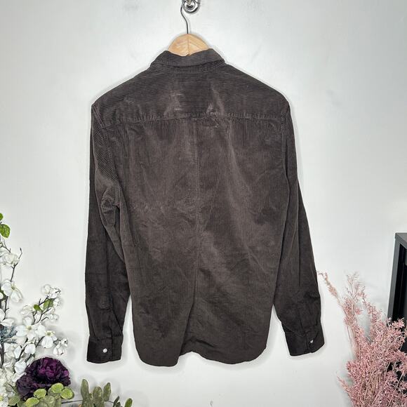 FRANK & EILEEN Luke Relaxed Corduroy Button Down Shirt Espresso Brown Sz S {M52} - Picture 4 of 6